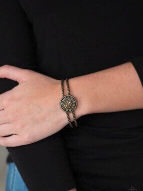 Paparazzi Jewelry Accessories - Definitely Dazzling - Brass Bracelet - Vintage